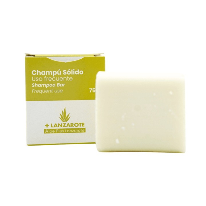 Șampon solid Aloe Vera, Aloe Plus Lanzarote, natural, argan, avocado, cocos, 75g