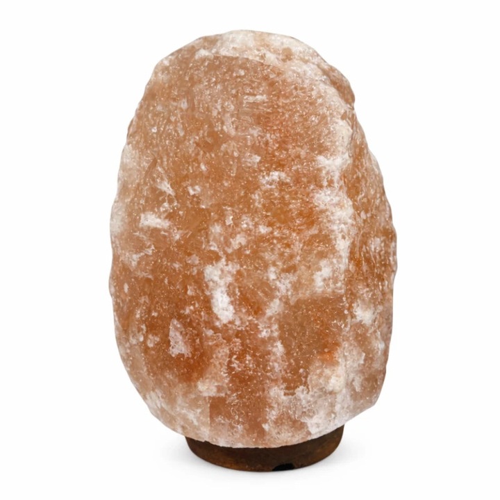 Lampa sare Himalaya, 4-5 kg, intrerupator ON/OFF, suport lemn