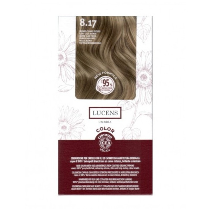 Vopsea de par fara amoniac Blond Deschis Rece 8.17 Lucens Umbria