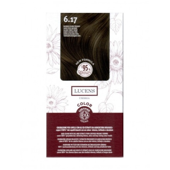 Vopsea de par fara amoniac Blond Inchis Rece 6.17 Lucens Umbria