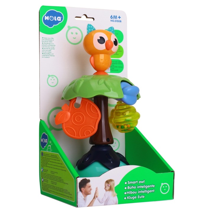 Jucărie interactivă pentru bebeluși, Hola, Bufniță, multicolor, 25.5x13.5x12.5cm