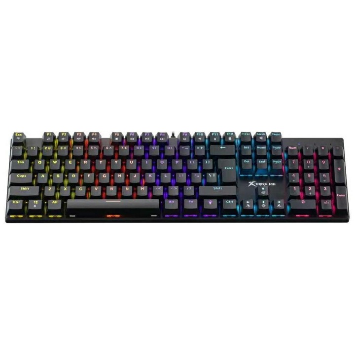 Tastatura mecanica XTRIKE ME GK-803, Cu fir USB, RGB, Negru