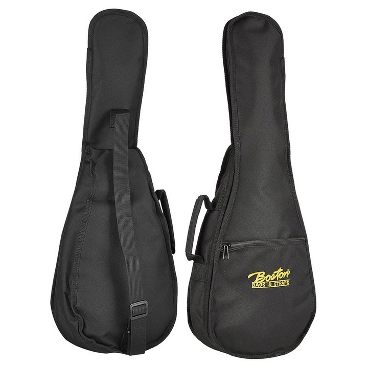 Husă ukulele concert Boston, nylon, 6mm căptușeală, negru