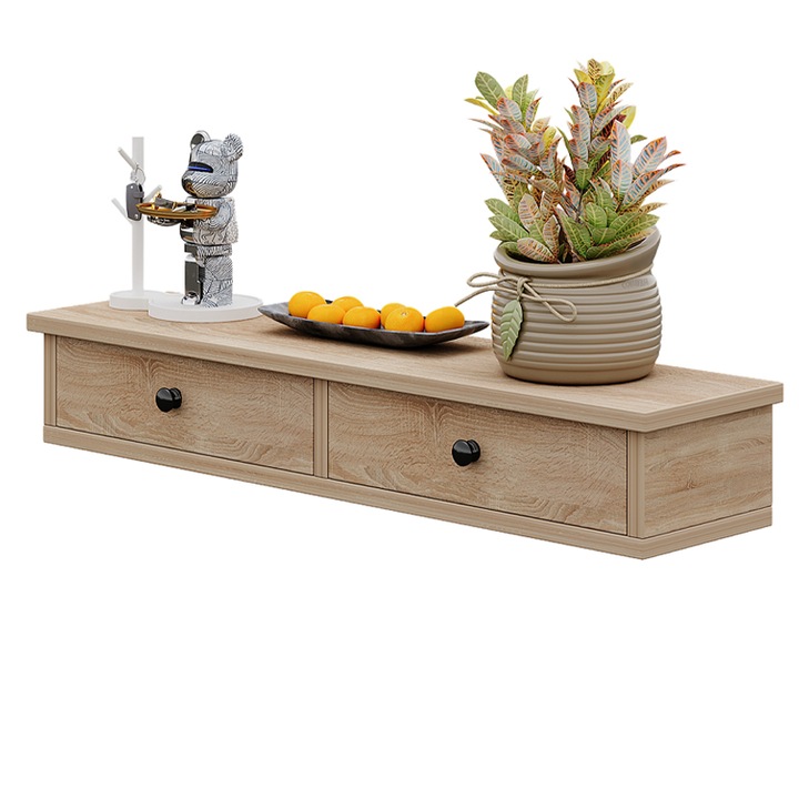 Függő polc fiókokkal barna modern loft szekrény hálószobai faliszekrény a nappalihoz Muvu