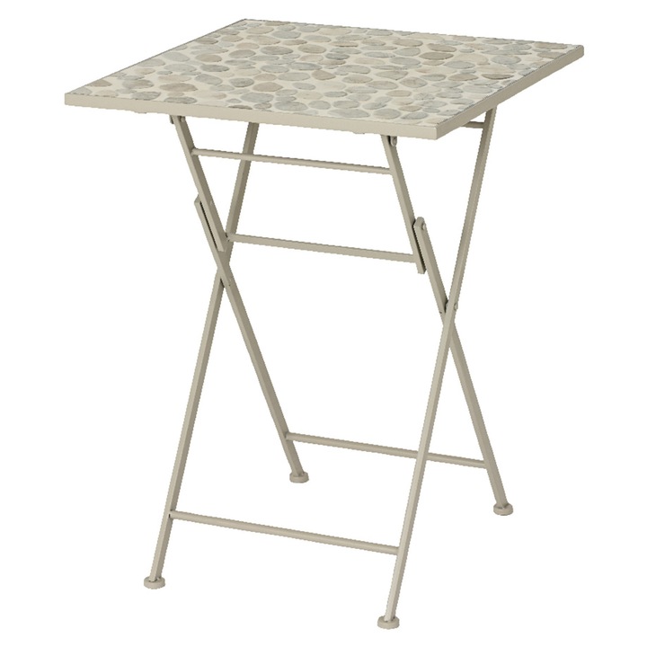 Masuta pliabila gradina/terasa, Maison Mex CALI, L.58 l.58 H.76 cm, crem/multicolor