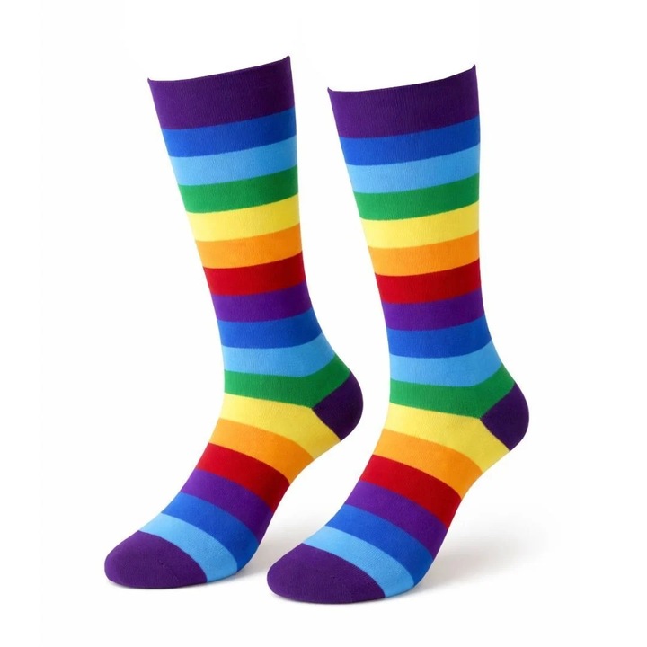 Sosete Funny Lollipop Curcubeu, model Candy Roll, unisex, marime universala, cadou original