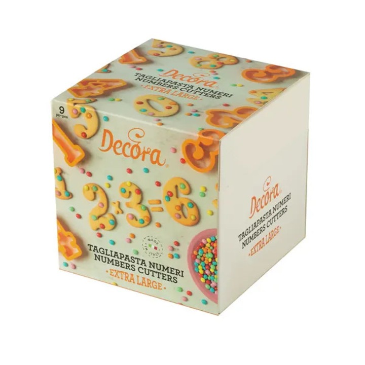 Set 9 decupatoare numerice din plastic, Decora, transparent, 7, 5x5x2, 2cm