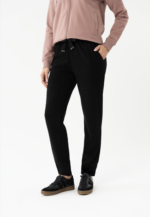 Pantaloni de trening cu croiala dreapta, din bumbac, Volcano N-Milla, negru, Negru