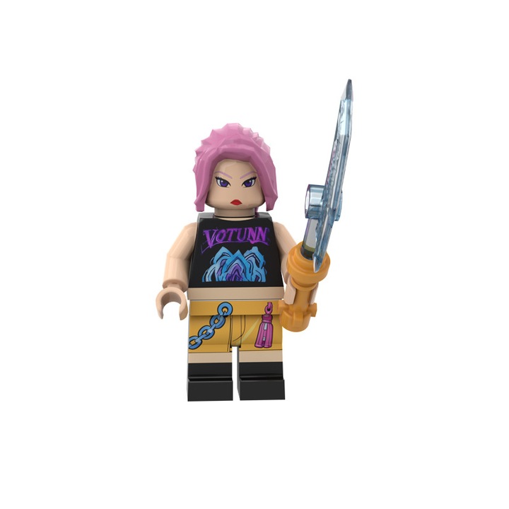 Комплект фигурки за строене Monster High BH12043-2, момиче с розова коса, включени аксесоари, 6,5гр