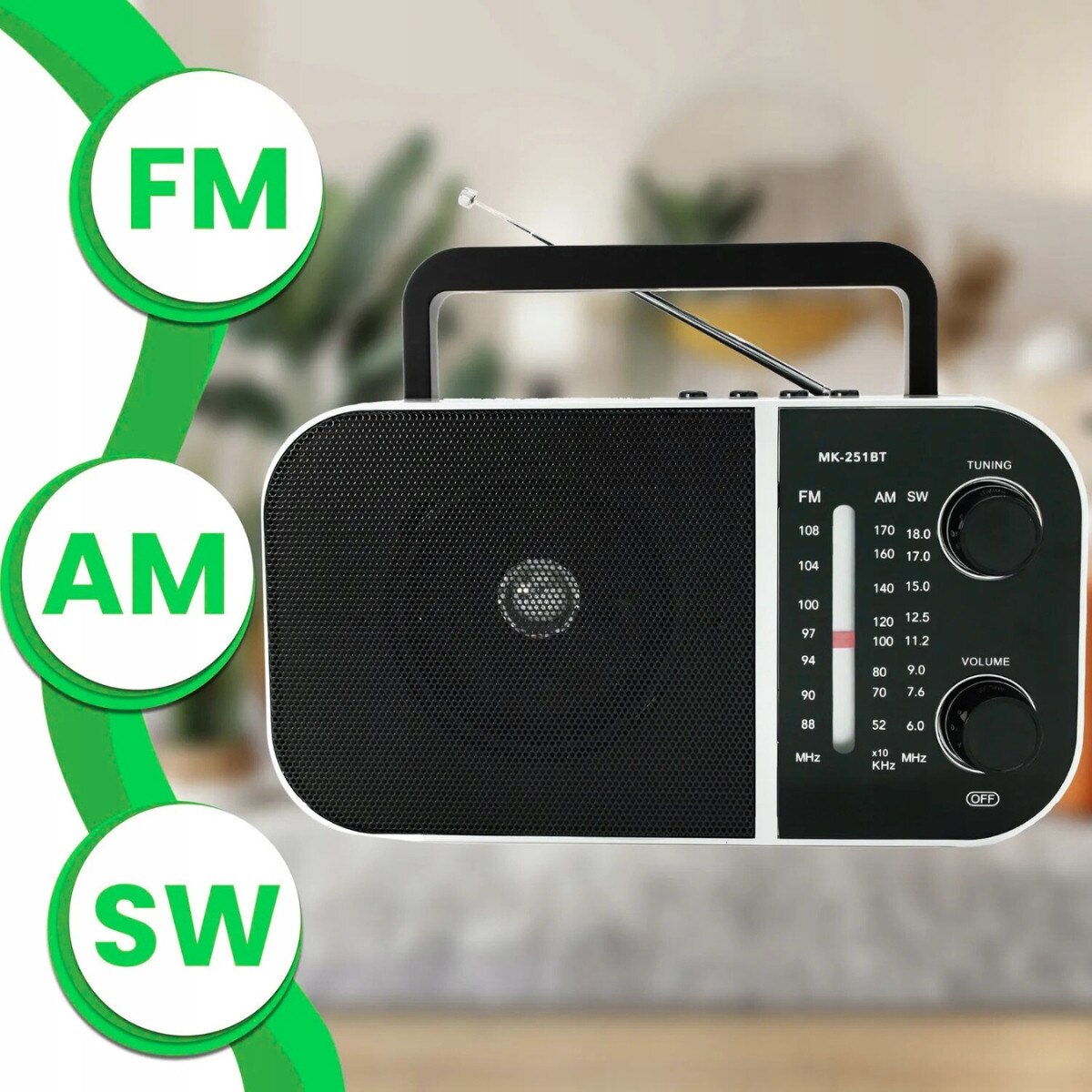 Radio portabil NTN, Bluetooth, suport USB, negru, 20, 9x11, 3x5