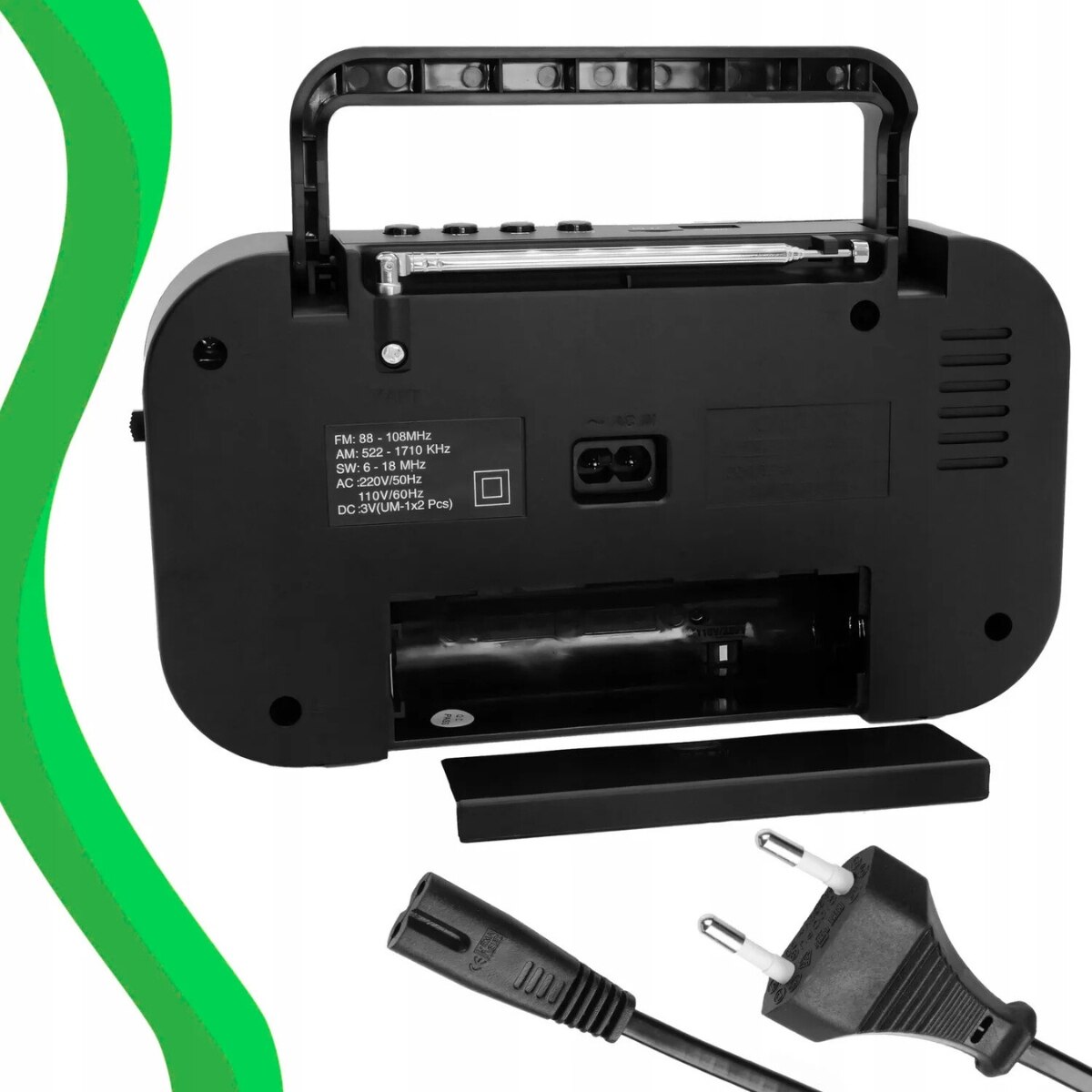 Radio portabil NTN, Bluetooth, suport USB, negru, 20, 9x11, 3x5