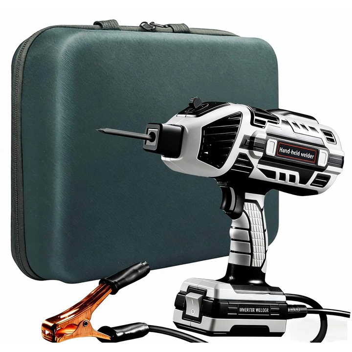 Aparat de sudura portabil, MMA/ARC cu invertor IGBT, reglaj in 6 trepte, pentru electrozi de 2, 5 mm, manual, albastru marin