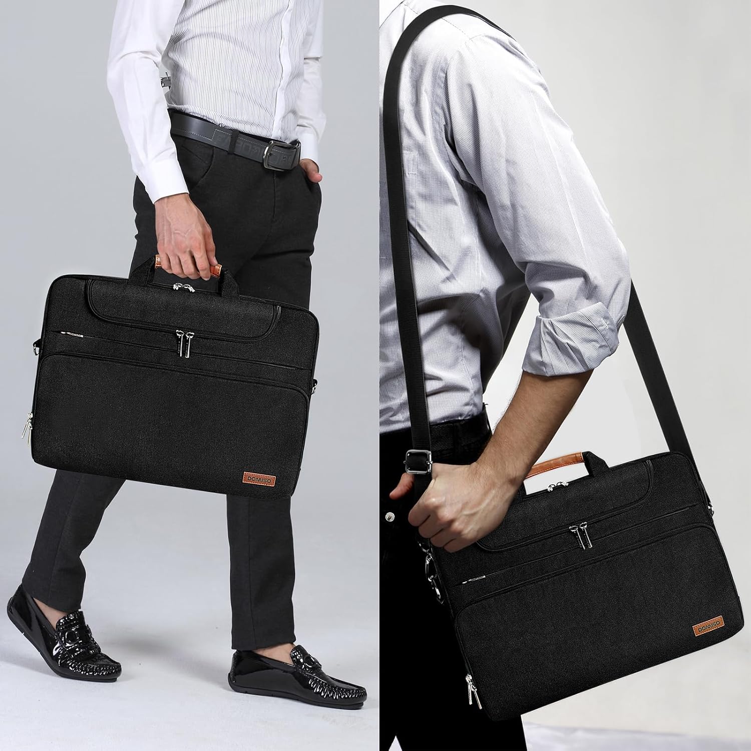 Geanta Laptop DOMISO cu Maner si Curea de Umar, Capacitate Mare - Potrivita pentru Laptopuri de pana la 35.5 cm