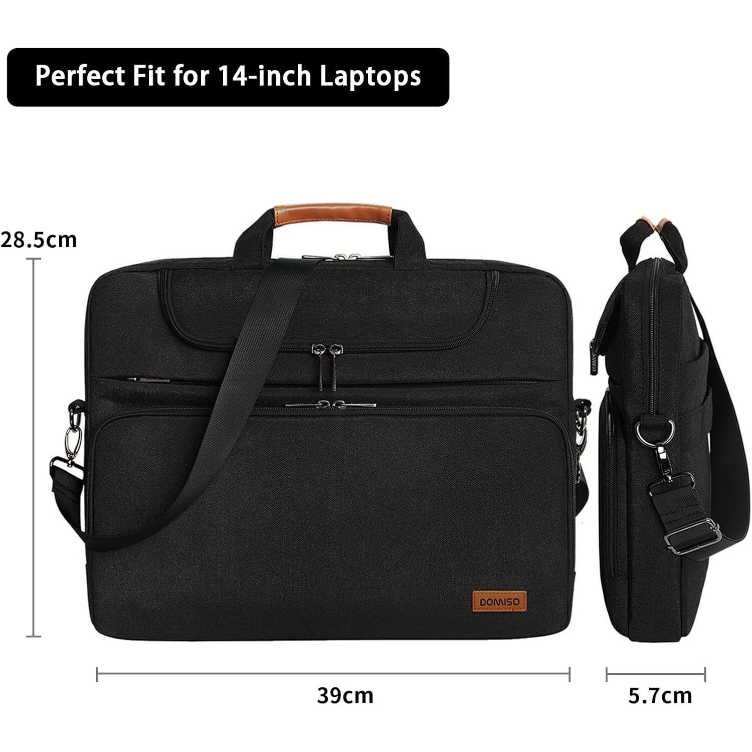 Geanta Laptop DOMISO cu Maner si Curea de Umar, Capacitate Mare - Potrivita pentru Laptopuri de pana la 35.5 cm