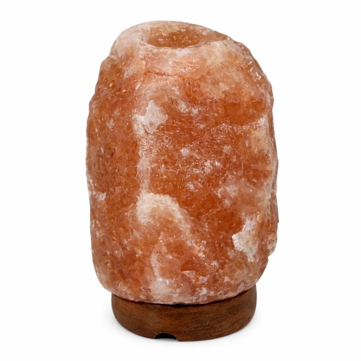 Lampa decorativa sare Himalaya, suport lemn, 2-3 kg