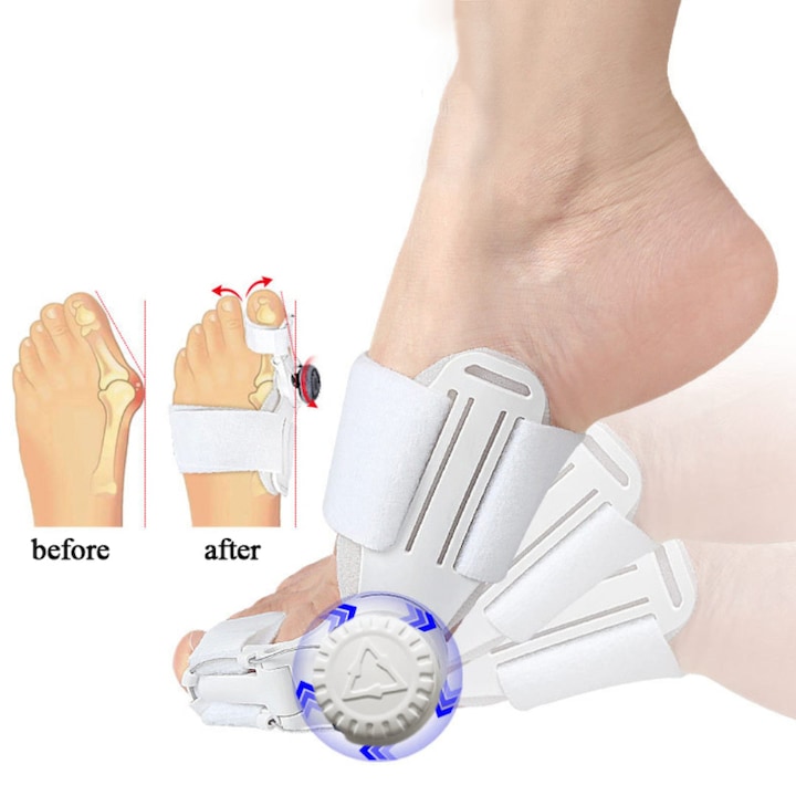 Atelă corectoare HOZRO, suport ortopedic, reducerea durerii, textil, pentru degetul mare de la picior