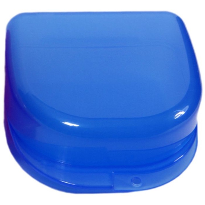 Cutie gutiera si proteza dentara PRIMA - pentru depozitare si transport, plastic durabil, albastra