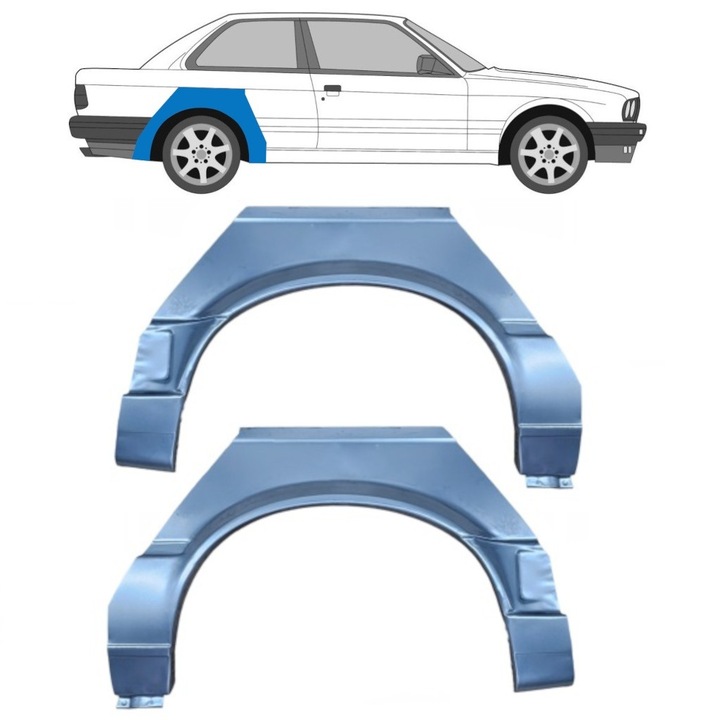 Reparatie aripa spate Set pentru BMW 3 E30 1982-1994 Stanga+Dreapta, otel de inalta calitate
