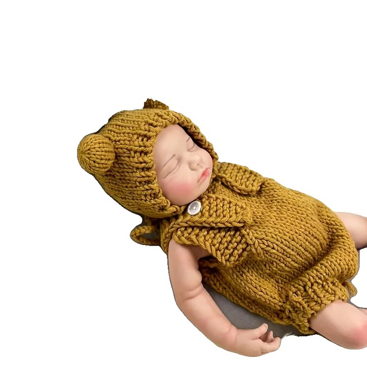 Szilikon baba, elefántcsontfehér, 48 cm, magas hőmérsékletnek ellenálló, könnyen tisztítható