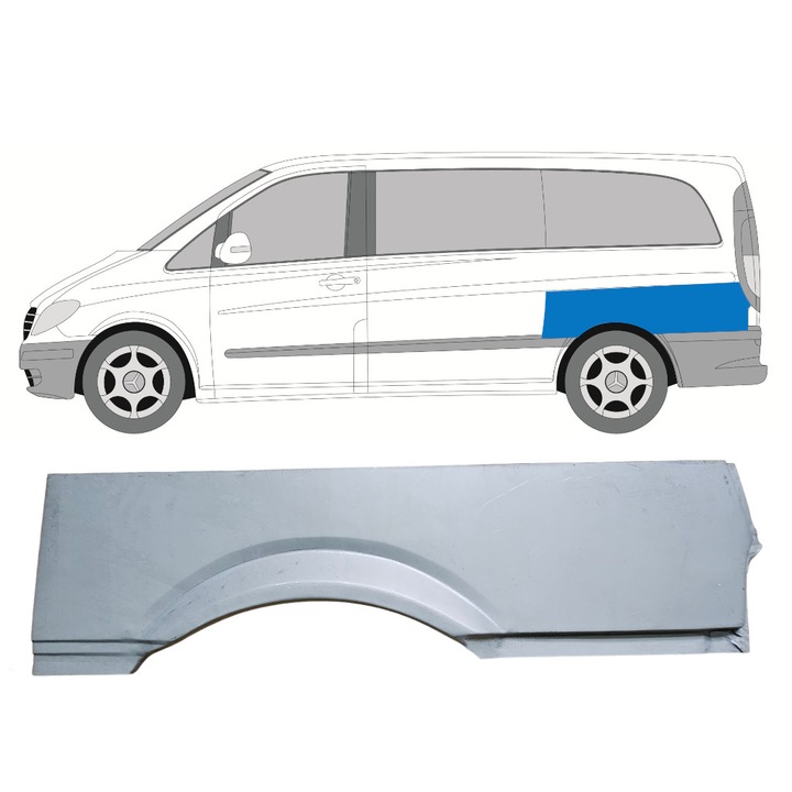 Reparatie aripa spate stanga Mercedes Vito W639, 2003-2014, otel, SWB ...