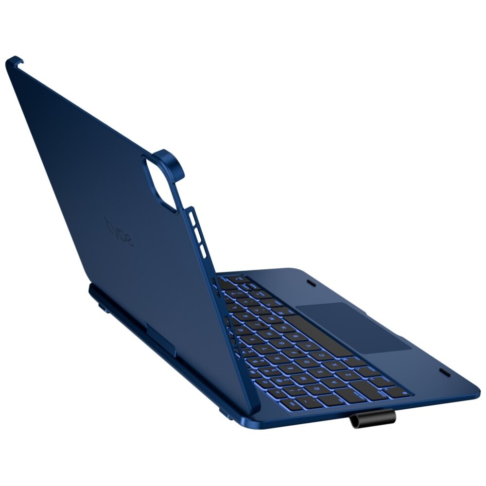 Husa cu tastatura Typecase Flexbook Touch compatibila cu iPad Air 11 inch 2024 / 2025, Albastru