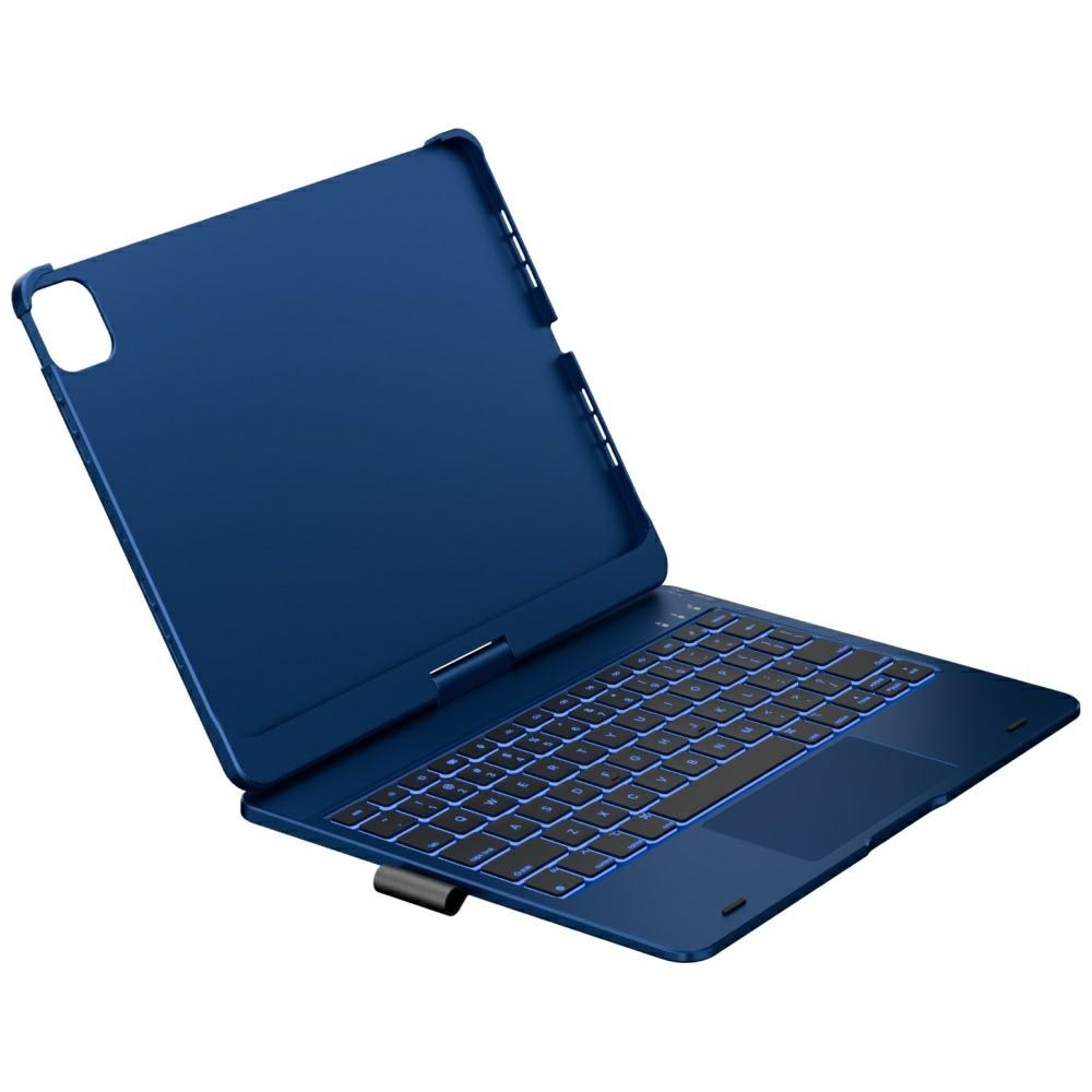 Husa cu tastatura Typecase Flexbook Touch compatibila cu iPad Air 11 inch 2024 / 2025, Albastru