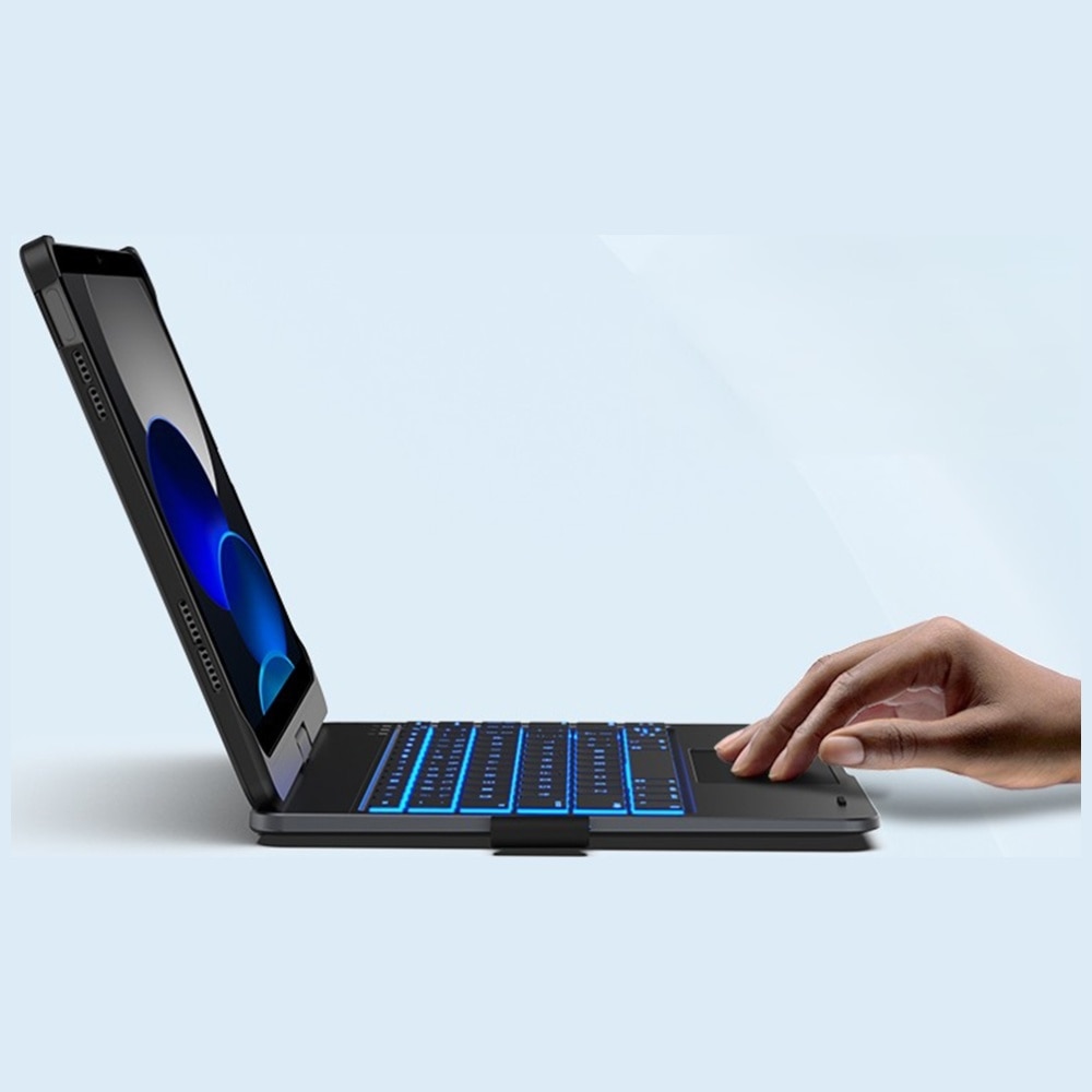 Husa cu tastatura Typecase Flexbook Touch compatibila cu iPad Air 11 inch 2024 / 2025, Albastru