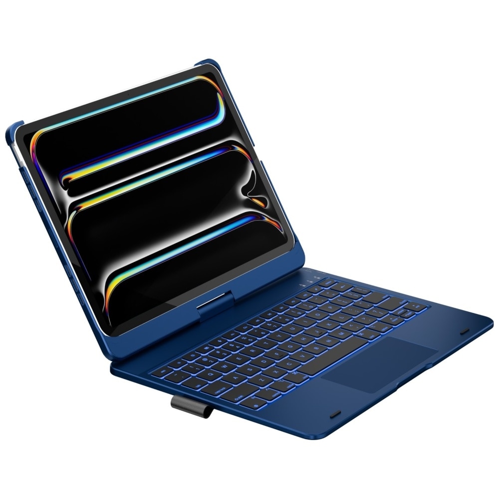 Husa cu tastatura Typecase Flexbook Touch compatibila cu iPad Air 11 inch 2024 / 2025, Albastru