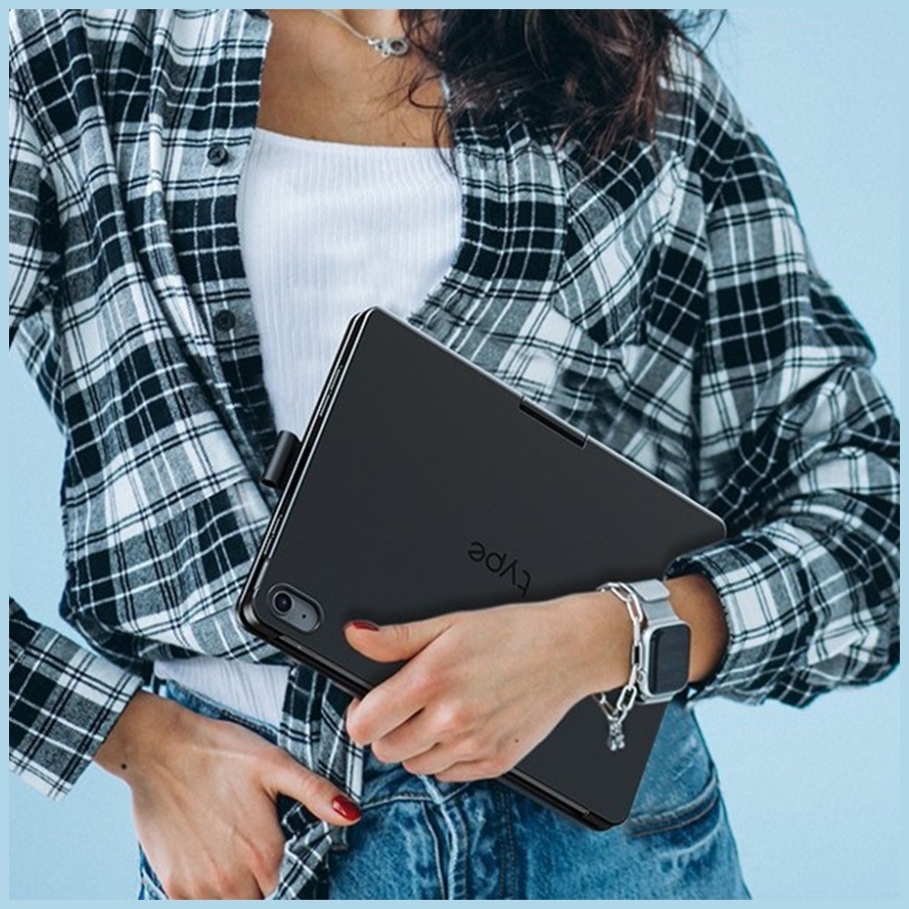 Husa cu tastatura Typecase Flexbook Touch compatibila cu iPad Air 11 inch 2024 / 2025, Albastru