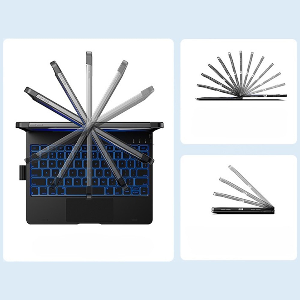 Husa cu tastatura Typecase Flexbook Touch compatibila cu iPad Air 11 inch 2024 / 2025, Albastru