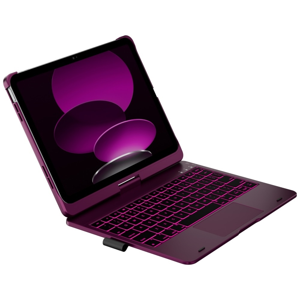 Husa cu tastatura Typecase Flexbook Touch compatibila cu iPad 10.9 inch 2022 / iPad 11 inch 2025, Visiniu