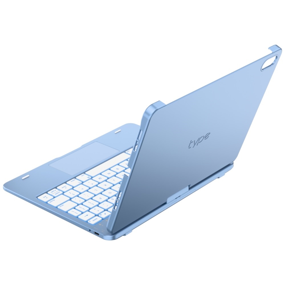 Husa cu tastatura Typecase Flexbook Touch compatibila cu iPad 10.9 inch 2022 / iPad 11 inch 2025, Albastru