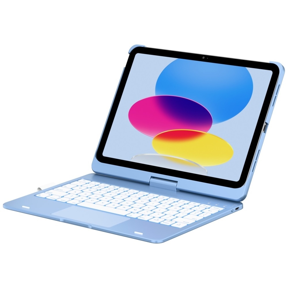 Husa cu tastatura Typecase Flexbook Touch compatibila cu iPad 10.9 inch 2022 / iPad 11 inch 2025, Albastru