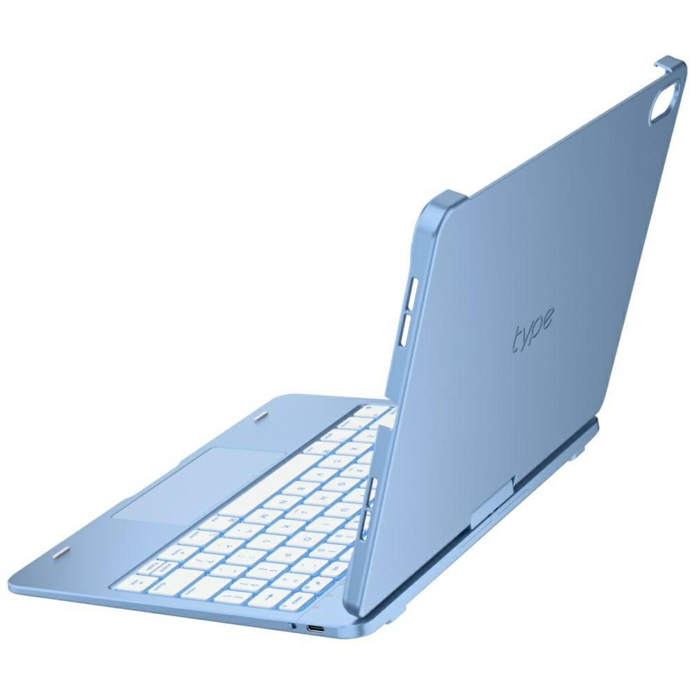 Husa cu tastatura Typecase Flexbook Touch compatibila cu iPad 10.9 inch 2022 / iPad 11 inch 2025, Albastru