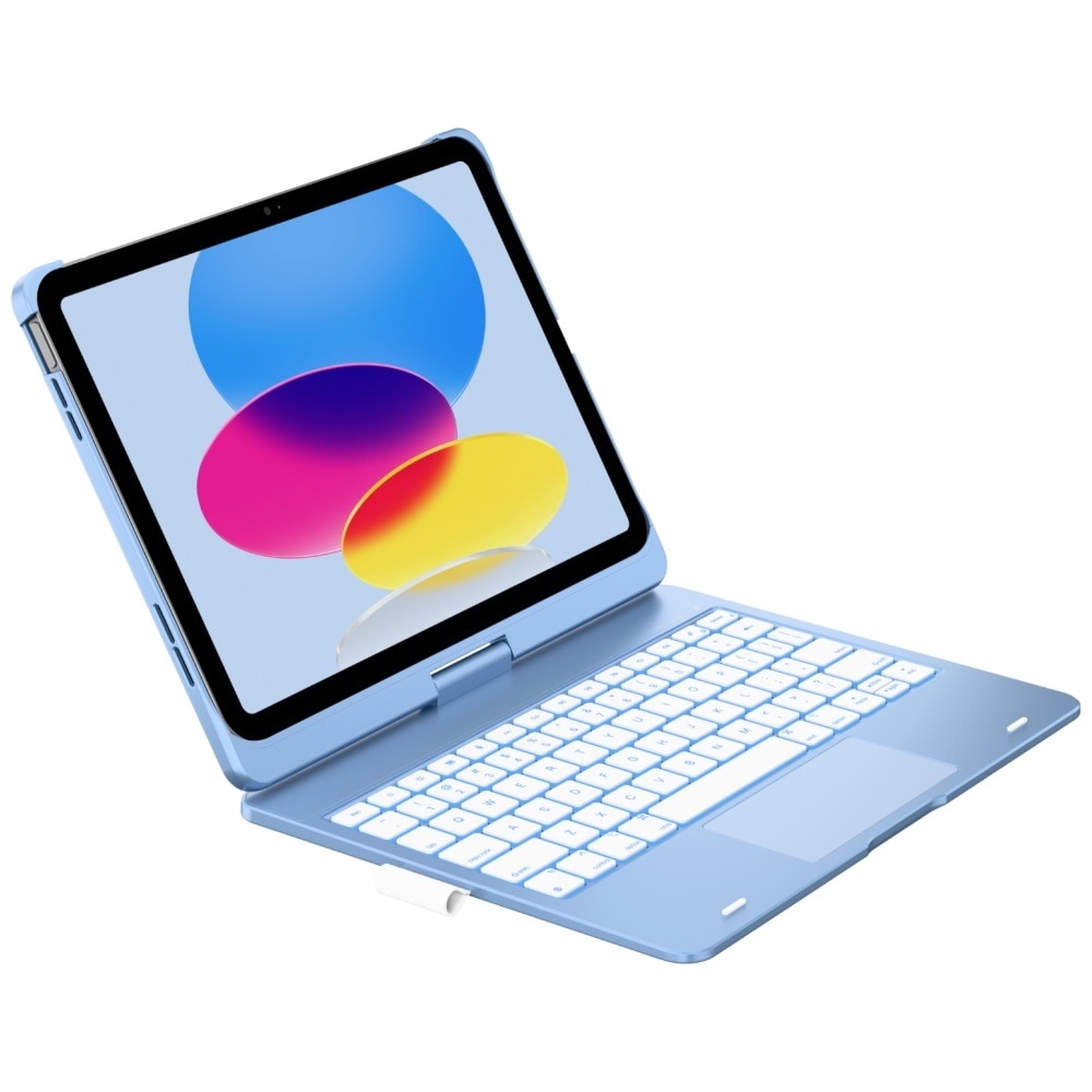 Husa cu tastatura Typecase Flexbook Touch compatibila cu iPad 10.9 inch 2022 / iPad 11 inch 2025, Albastru