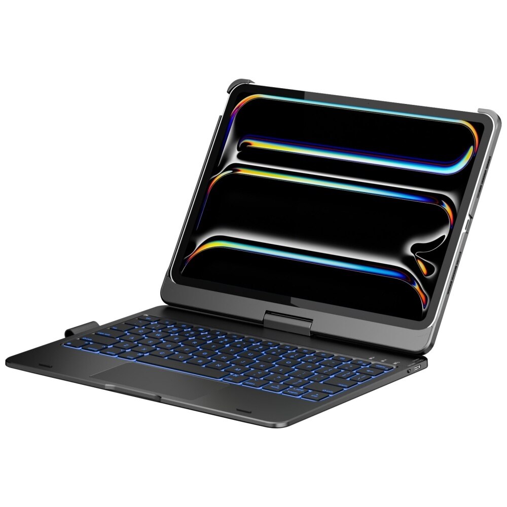 Husa cu tastatura Typecase Flexbook Touch compatibila cu iPad Air 11 inch 2024 / 2025, Gri