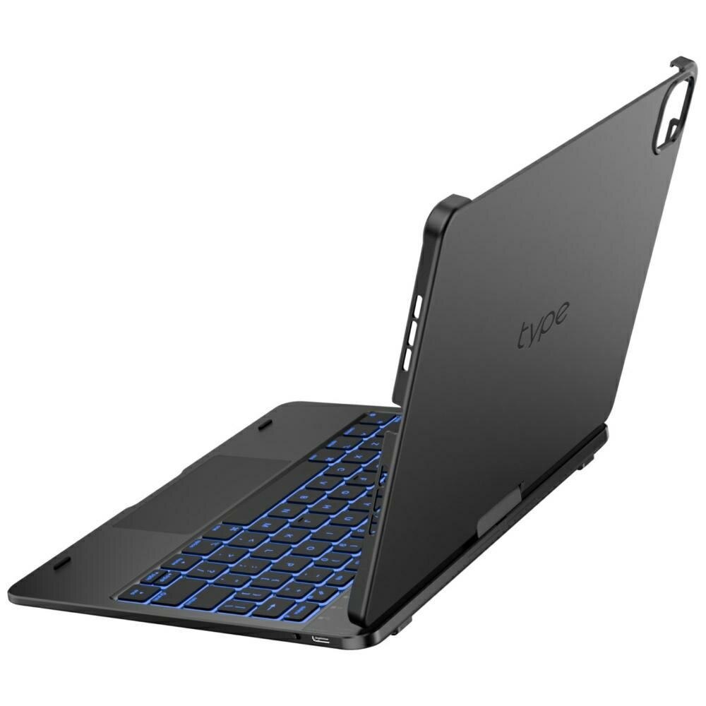 Husa cu tastatura Typecase Flexbook Touch compatibila cu iPad Air 11 inch 2024 / 2025, Gri