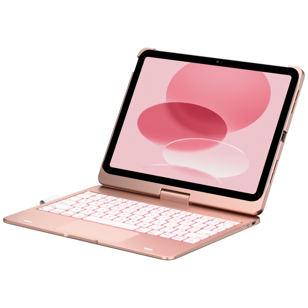 Husa cu tastatura Typecase Flexbook Touch compatibila cu iPad 10.9 inch 2022 / iPad 11 inch 2025, Roz