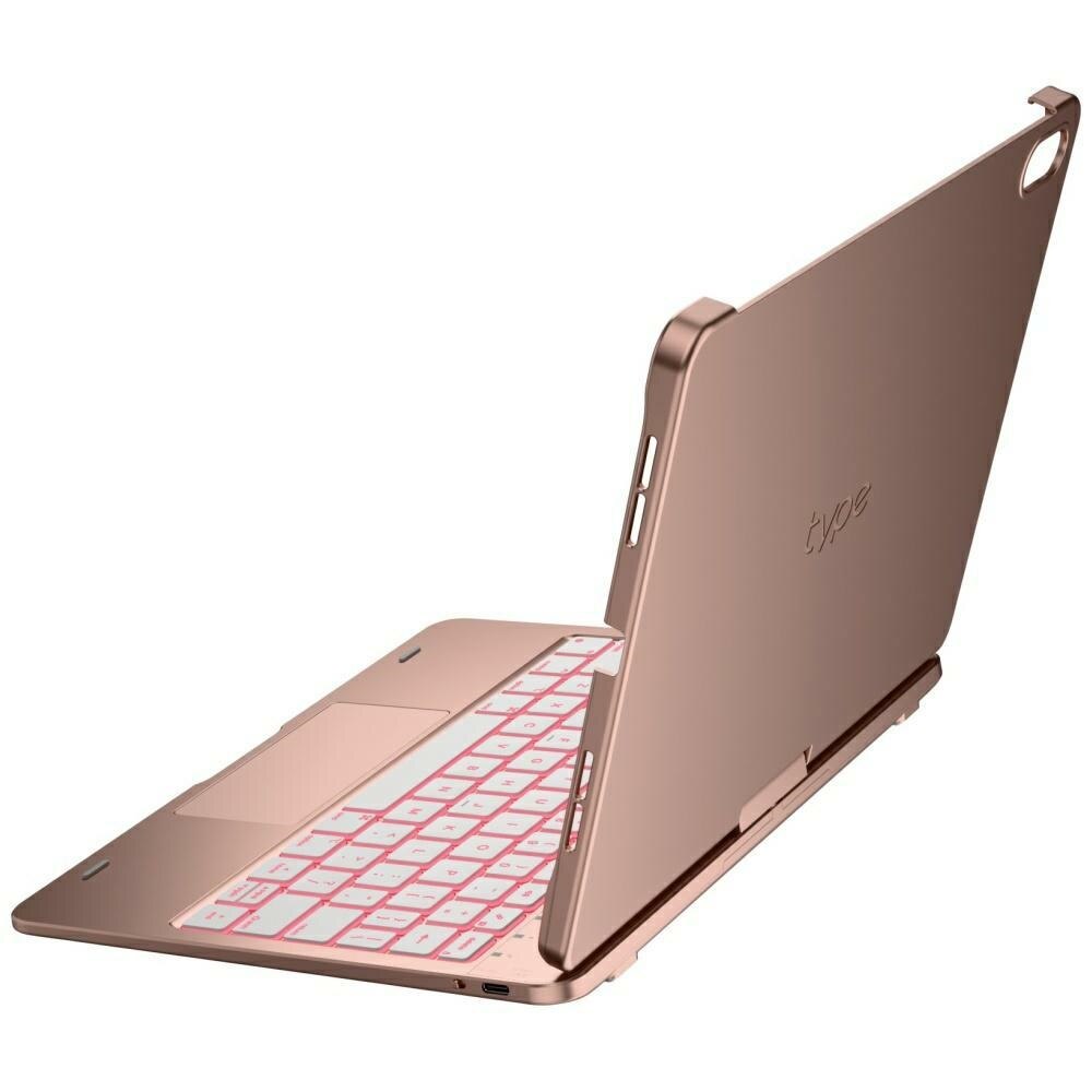 Husa cu tastatura Typecase Flexbook Touch compatibila cu iPad 10.9 inch 2022 / iPad 11 inch 2025, Roz