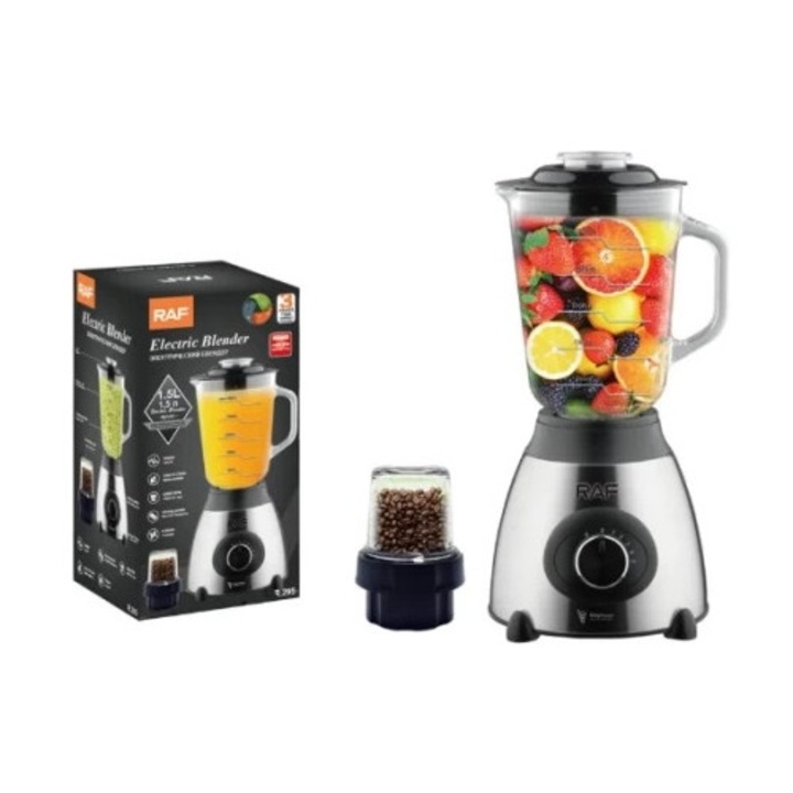 Raf R.295 Електрически блендер и мелничка – 1.5L стъклена кана, 1000W, 45 000 RPM