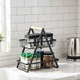 Raft metalic organizator, 2 niveluri, 22x14x23.5 cm, negru