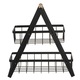 Raft metalic organizator, 2 niveluri, 22x14x23.5 cm, negru