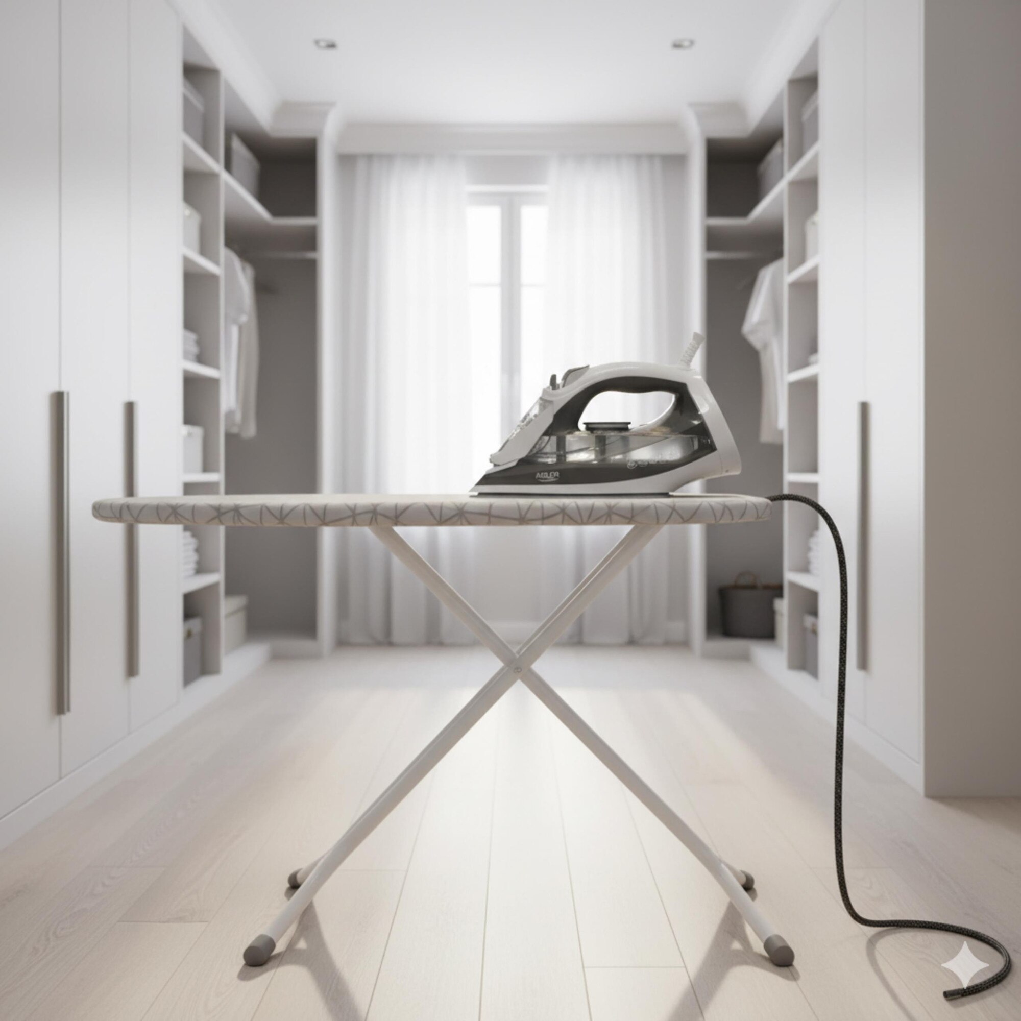 Fier de călcat cu aburi Adler AD5051, 2600W, talpă ceramică, rezervor mare 600 ml, alb, 23.2x11.8 cm