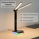 Лампа с LED настолна PRAXELL с 2 рамена, 3 цветови температури, RGB амбиентно осветление, органайзер за кабели, черна, 36.5см
