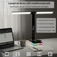 Лампа с LED настолна PRAXELL с 2 рамена, 3 цветови температури, RGB амбиентно осветление, органайзер за кабели, черна, 36.5см