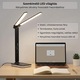 Лампа с LED настолна PRAXELL с 2 рамена, 3 цветови температури, RGB амбиентно осветление, органайзер за кабели, черна, 36.5см