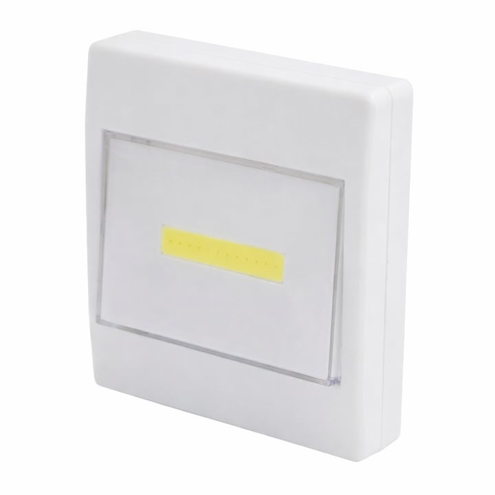 Lampa LED COB 3W cu baterii, portabilă, iluminare rapidă, 9x8x2.1cm, albă