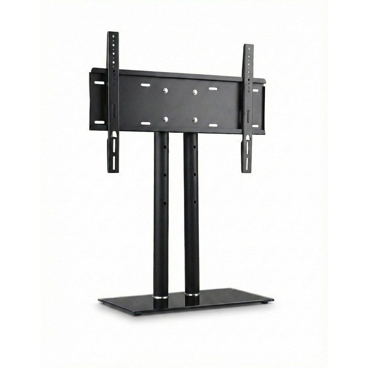 Suport TV Universal de Masa ELDEPO, 81-177 cm (32-70 inch), Inaltime Reglabila, Baza Sticla Securizata, Negru
