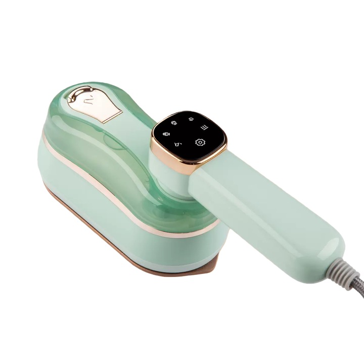 Fier de calcat cu abur, 1200W, 180ml, 3 moduri, incalzire rapida in 15 secunde, cablu de 150cm, portabil, verde