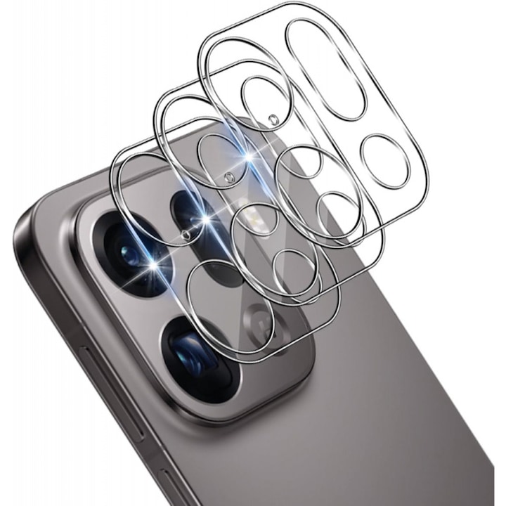 Комплект от 2 броя защитни фолиа за камера от закалено стъкло, прозрачни, 9H, съвместими с Oppo Find X9